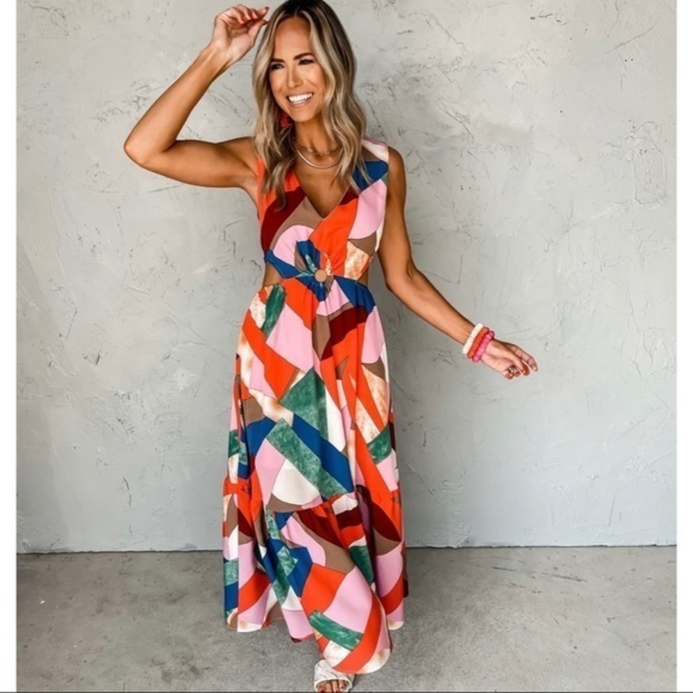 Ruthie Grace Entro Southern Dream Sleeveless Midi Side Cut Out Dress